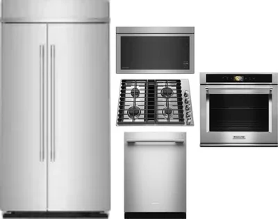 5 Piece Package Includes Refrigerator, Cooktop, Wall Oven, Microwave And Dishwasher