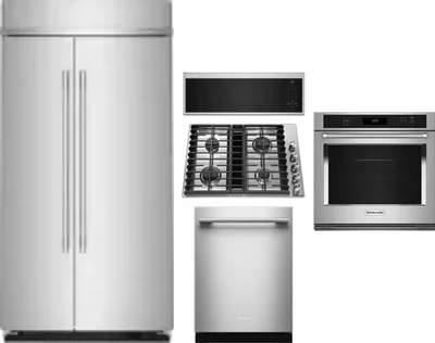 5 Piece Package Includes Refrigerator, Cooktop, Wall Oven, Microwave And Dishwasher