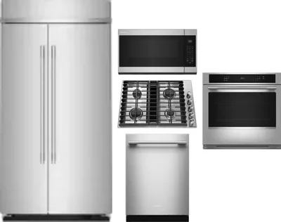 5 Piece Package Includes Refrigerator, Cooktop, Wall Oven, Microwave And Dishwasher