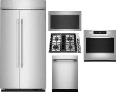 5 Piece Package Includes Refrigerator, Cooktop, Wall Oven, Microwave And Dishwasher