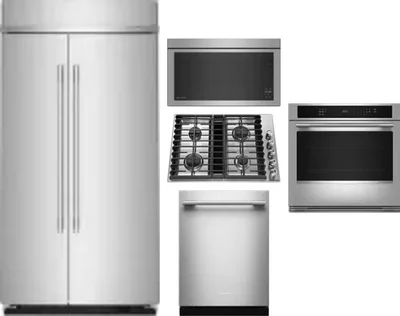 5 Piece Package Includes Refrigerator, Cooktop, Wall Oven, Microwave And Dishwasher
