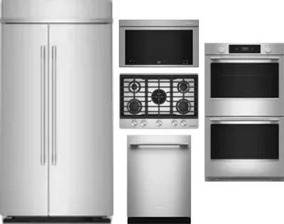 5 Piece Package Includes Refrigerator, Cooktop, Wall Oven, Microwave And Dishwasher