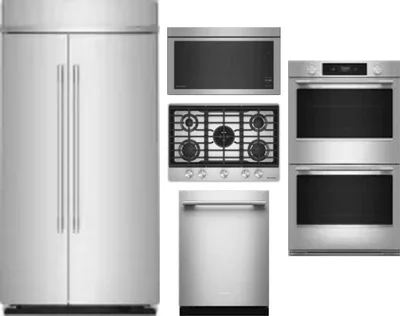 5 Piece Package Includes Refrigerator, Cooktop, Wall Oven, Microwave And Dishwasher