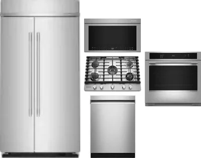 5 Piece Package Includes Refrigerator, Cooktop, Wall Oven, Microwave And Dishwasher
