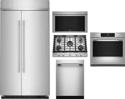 5 Piece Package Includes Refrigerator, Cooktop, Wall Oven, Microwave And Dishwasher