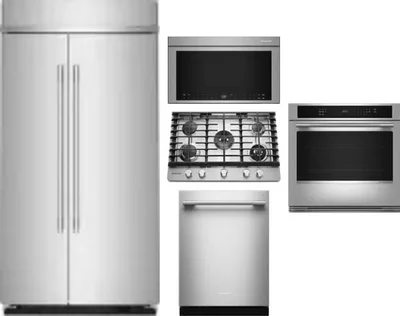 5 Piece Package Includes Refrigerator, Cooktop, Wall Oven, Microwave And Dishwasher