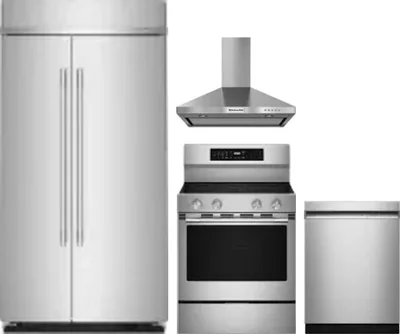 4 Piece Package Includes Refrigerator, Range, Hood And Dishwasher