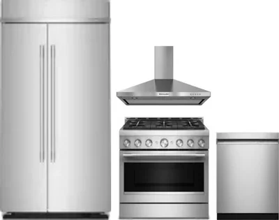 4 Piece Package Includes Refrigerator, Range, Hood And Dishwasher