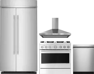 4 Piece Package Includes Refrigerator, Range, Hood And Dishwasher