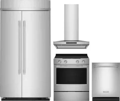 4 Piece Package Includes Refrigerator, Range, Hood And Dishwasher