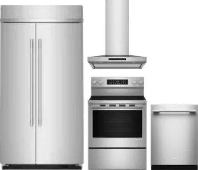 4 Piece Package Includes Refrigerator, Range, Hood And Dishwasher