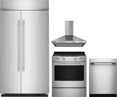 4 Piece Package Includes Refrigerator, Range, Hood And Dishwasher