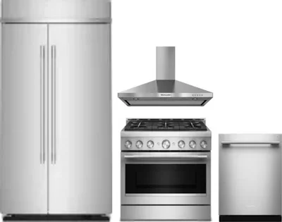 4 Piece Package Includes Refrigerator, Range, Hood And Dishwasher
