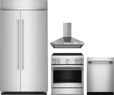 4 Piece Package Includes Refrigerator, Range, Hood And Dishwasher