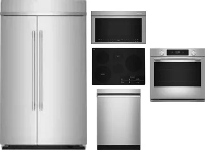 5 Piece Package Includes Refrigerator, Cooktop, Wall Oven, Microwave And Dishwasher