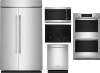 5 Piece Package Includes Refrigerator, Cooktop, Wall Oven, Microwave And Dishwasher