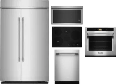 5 Piece Package Includes Refrigerator, Cooktop, Wall Oven, Microwave And Dishwasher