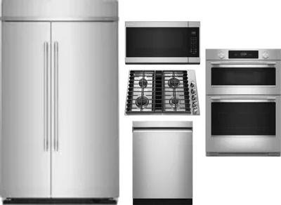 5 Piece Package Includes Refrigerator, Cooktop, Wall Oven, Microwave And Dishwasher