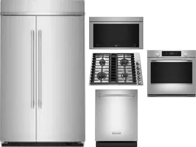 5 Piece Package Includes Refrigerator, Cooktop, Wall Oven, Microwave And Dishwasher