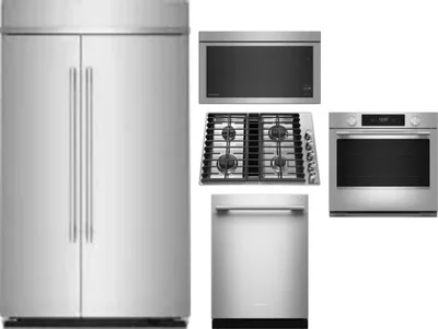 5 Piece Package Includes Refrigerator, Cooktop, Wall Oven, Microwave And Dishwasher