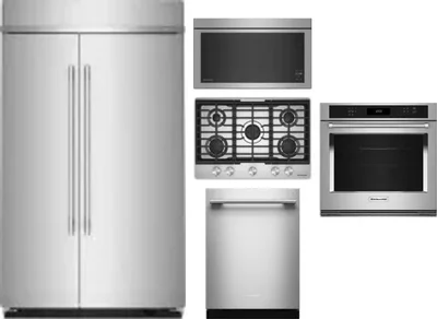 5 Piece Package Includes Refrigerator, Cooktop, Wall Oven, Microwave And Dishwasher