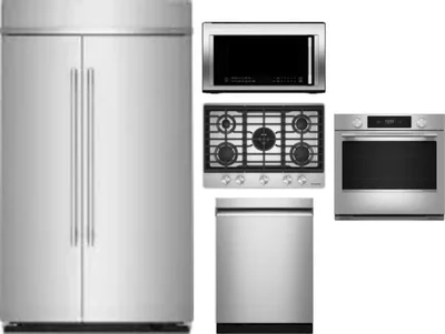 5 Piece Package Includes Refrigerator, Cooktop, Wall Oven, Microwave And Dishwasher