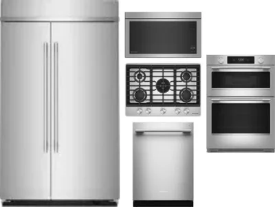 5 Piece Package Includes Refrigerator, Cooktop, Wall Oven, Microwave And Dishwasher