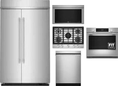 5 Piece Package Includes Refrigerator, Cooktop, Wall Oven, Microwave And Dishwasher