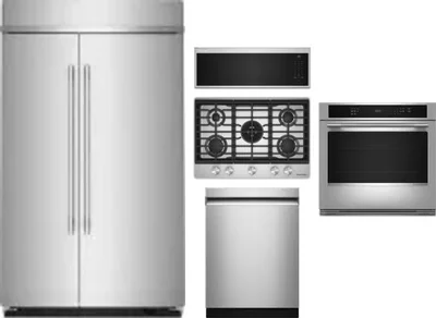 5 Piece Package Includes Refrigerator, Cooktop, Wall Oven, Microwave And Dishwasher