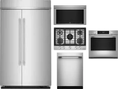 5 Piece Package Includes Refrigerator, Cooktop, Wall Oven, Microwave And Dishwasher