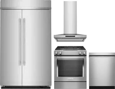 4 Piece Package Includes Refrigerator, Range, Hood And Dishwasher