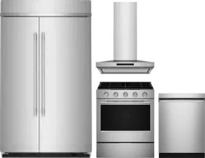 4 Piece Package Includes Refrigerator, Range, Hood And Dishwasher