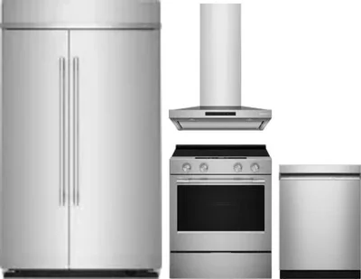 4 Piece Package Includes Refrigerator, Range, Hood And Dishwasher