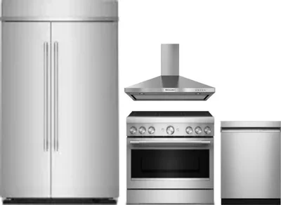4 Piece Package Includes Refrigerator, Range, Hood And Dishwasher