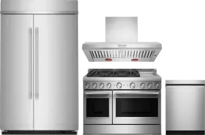 4 Piece Package Includes Refrigerator, Range, Hood And Dishwasher