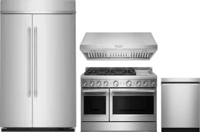 4 Piece Package Includes Refrigerator, Range, Hood And Dishwasher