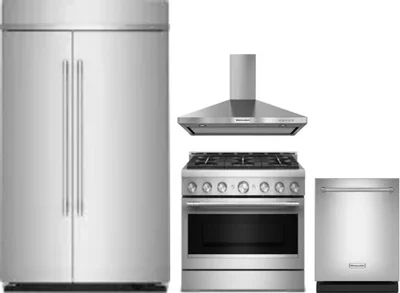 4 Piece Package Includes Refrigerator, Range, Hood And Dishwasher