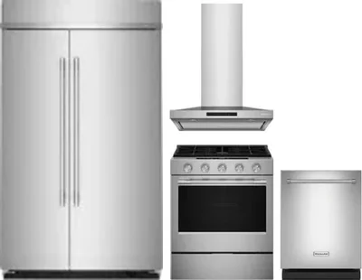 4 Piece Package Includes Refrigerator, Range, Hood And Dishwasher