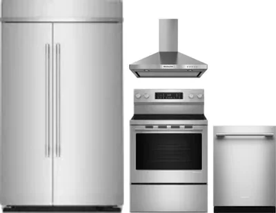 4 Piece Package Includes Refrigerator, Range, Hood And Dishwasher