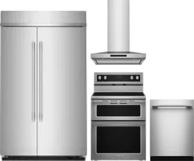 4 Piece Package Includes Refrigerator, Range, Hood And Dishwasher