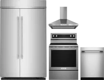 4 Piece Package Includes Refrigerator, Range, Hood And Dishwasher