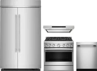 4 Piece Package Includes Refrigerator, Range, Hood And Dishwasher