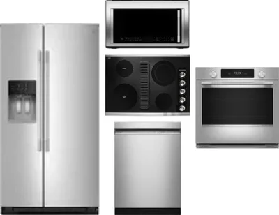 5 Piece Package Includes Refrigerator, Cooktop, Wall Oven, Microwave And Dishwasher