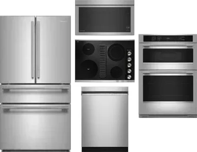 5 Piece Package Includes Refrigerator, Cooktop, Wall Oven, Microwave And Dishwasher
