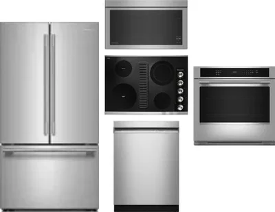 5 Piece Package Includes Refrigerator, Cooktop, Wall Oven, Microwave And Dishwasher