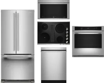 5 Piece Package Includes Refrigerator, Cooktop, Wall Oven, Microwave And Dishwasher