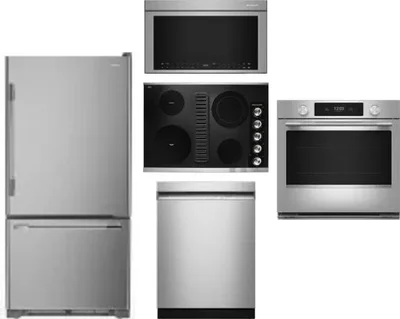 5 Piece Package Includes Refrigerator, Cooktop, Wall Oven, Microwave And Dishwasher