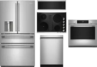 5 Piece Package Includes Refrigerator, Cooktop, Wall Oven, Microwave And Dishwasher