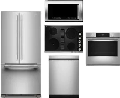 5 Piece Package Includes Refrigerator, Cooktop, Wall Oven, Microwave And Dishwasher