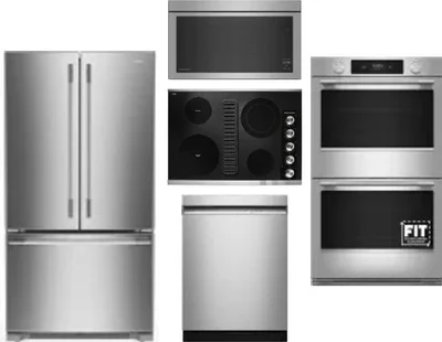 5 Piece Package Includes Refrigerator, Cooktop, Wall Oven, Microwave And Dishwasher